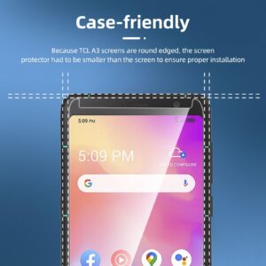 NEW'C [3 Pack] Designed for TCL A3 Screen Protector Tempered Glass, Bubble Free, Ultra Resistant