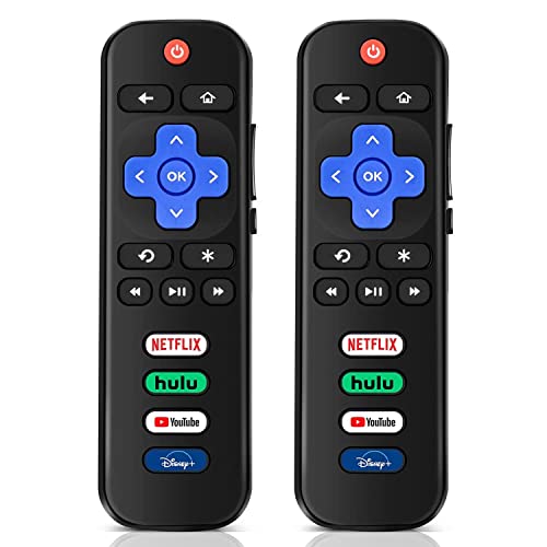 (2 Pack) Universal Roku Remote Replacement ONLY for Roku Series Smart TVs, Compatible for TCL Roku/Hisense Roku/Onn Roku/Sharp Roku/Insignia Roku Series TVs, (Not for Roku Stick and Box)