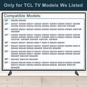 Stand for TCL TV Stand Legs 28 32 40 43 49 50 55 65 Inch for TCL TV Stand Base, for 28D2700 32S321 40S325 43S431 43S303 49S423 50S423 50S425 55S525 65S555, TV Stand for TCL Roku TV Legs, with Screws