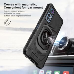 Ailiber for TCL 30 5G Case, TCL 30 Pro Case with Screen Protector, Ring Kickstand for Magnetic Car Mount Military Grade, Heavy Duty Shockproof Protective Phone Cover for TCL 30 5G/TCL 30+-Black