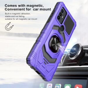 Ailiber for TCL 30 SE Phone Case, TCL 30 SE 2022 Case with Screen Protector, Ring Kickstand for Magnetic Car Mount Military Grade, Heavy Duty Shockproof Protective Cover for TCL 30 SE 6.52”-Purple