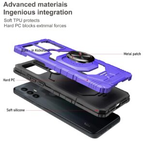 Ailiber for TCL 30 SE Phone Case, TCL 30 SE 2022 Case with Screen Protector, Ring Kickstand for Magnetic Car Mount Military Grade, Heavy Duty Shockproof Protective Cover for TCL 30 SE 6.52”-Purple