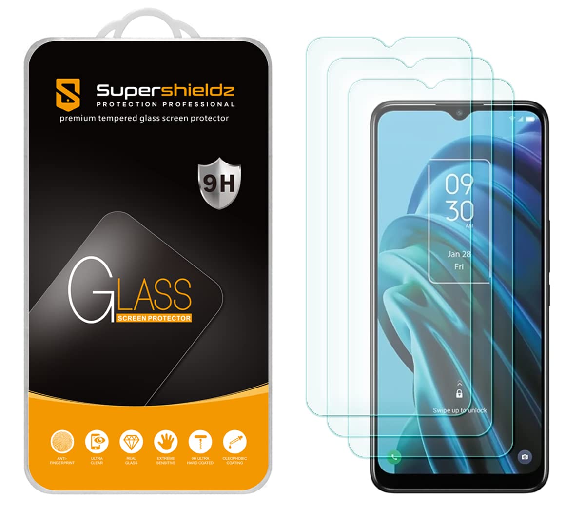 Supershieldz (3 Pack) Designed for TCL 30 XE 5G Tempered Glass Screen Protector, Anti Scratch, Bubble Free