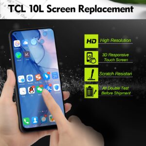 OCOLOR Replacement for TCL 10L LCD Display Touch Screen Digitizer Assembly for TCL 10 Lite T780H T770 T770B T770H PLEX T780 with Tools (Black)