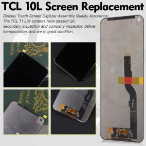 OCOLOR Replacement for TCL 10L LCD Display Touch Screen Digitizer Assembly for TCL 10 Lite T780H T770 T770B T770H PLEX T780 with Tools (Black)