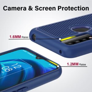 NTZW for TCL 30 XE 5G Case: Drop Protective Military Grade Armor Case Cover | Sturdy Anti-Slip Grip & Shock-Proof Silicone TPU Bumper | Dual-Layer Heavy Duty Protection Phone Case - Blue