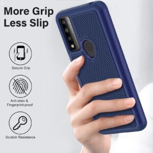 NTZW for TCL 30 XE 5G Case: Drop Protective Military Grade Armor Case Cover | Sturdy Anti-Slip Grip & Shock-Proof Silicone TPU Bumper | Dual-Layer Heavy Duty Protection Phone Case - Blue