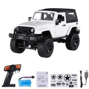 GoolRC f1 rc car, 1/14 Scale 2.4ghz Remote Control car, 4wd 30km/h high Speed Racing car, All terrains Off Road rc Monster Vehicle Truck Crawler with led Light for Kids and Adults (White Hardtop)