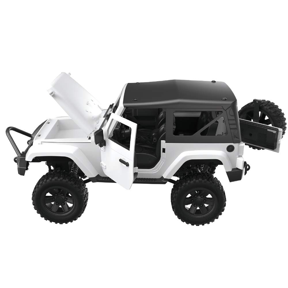 GoolRC f1 rc car, 1/14 Scale 2.4ghz Remote Control car, 4wd 30km/h high Speed Racing car, All terrains Off Road rc Monster Vehicle Truck Crawler with led Light for Kids and Adults (White Hardtop)