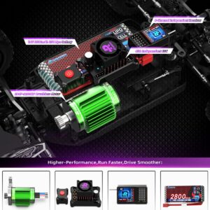 CROBOLL 1:14 Brushless Fast RC Cars for Adults with Independent ESC,Top Speed 90+KPH 4X4 Hobby Off-Road RC Truck,Oil Filled Shocks Remote Control Monster Truck for Boys(Purple)