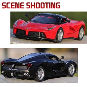 Compatible for 1:32 Ferrari Sportscar Race Car Model Toy for Kids Boy Girl or Adult Ideas Gift, Pull Back Toy Car Alloy Diecast Vehicle w/Sound & Light, for LaFerrari Lovers or Child (Black)