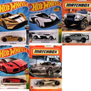 Hot Wheels Matchbox Lamborghini and McLaren 5 Car Bundle Set Version 2