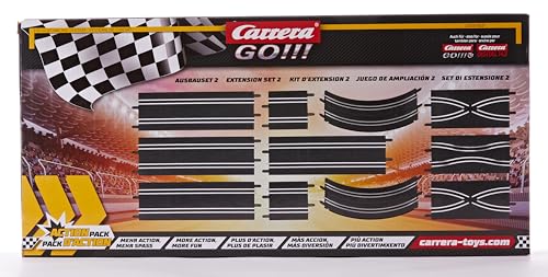 Carrera Go!!! Extension Set #2 - 11Piece Track Expansion Accessory Pack - for Use with 1: 43 Scale Go!!! & Digital143 Slot Car Racetrack Systems