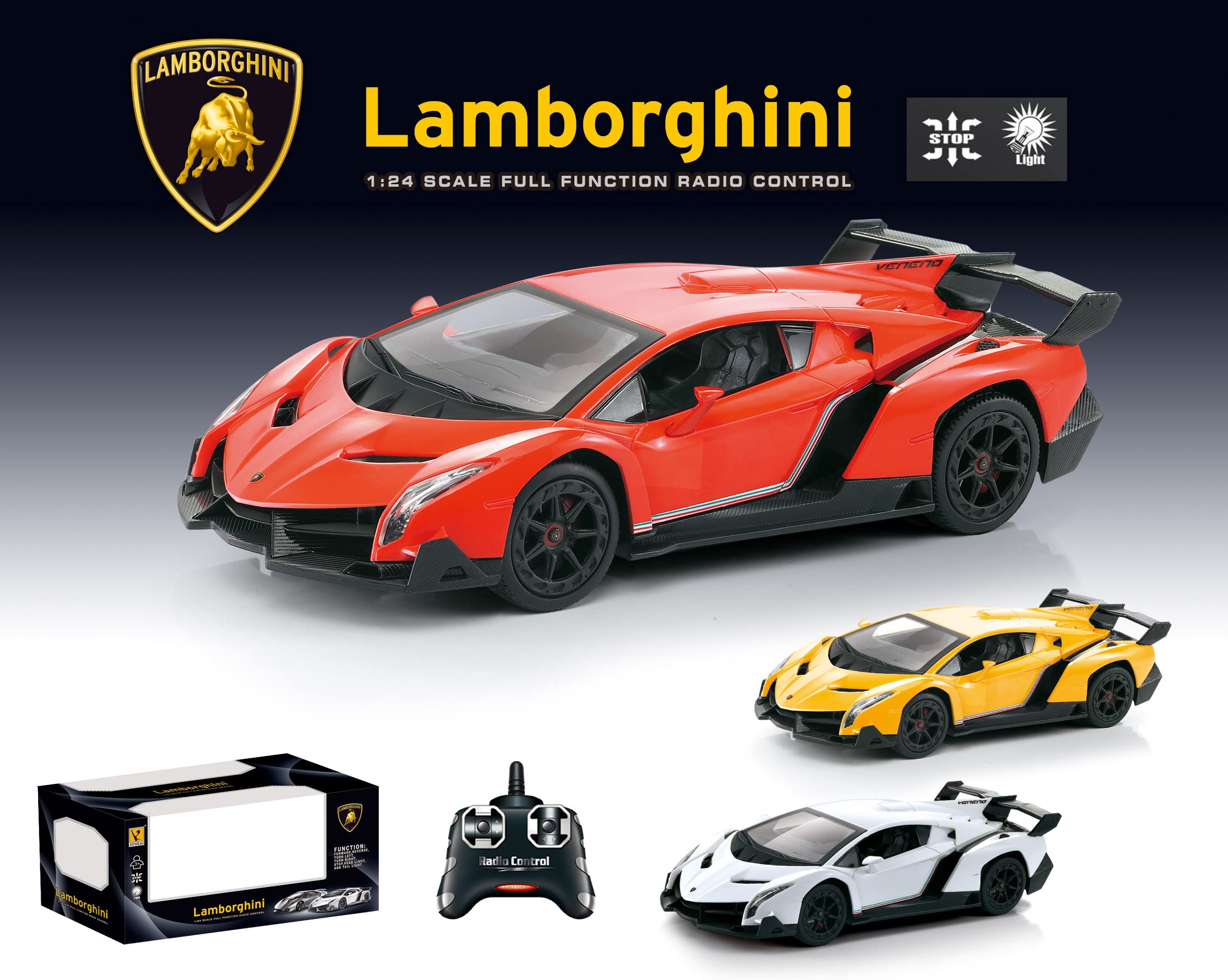 Officially Licensed Remote Control Cars Lambo Sport Racing Hobby Toy Car RC Car Model Vehicle Gift for Toddlers Boys and Girls 866-2425YW