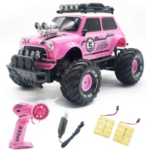 10Leccion Remote Control Car for Girls, 2.4Ghz Pink RC Cars for Daughter with Two Rechargeable Batteries, Radio Controlled Vehicle for Toddlers Kids, Birthday R/C Toys for Granddaughter