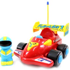 PowerTRC RC Remote Control Formula Racing Car with Racing Driver Action Figure for Boys & Girls (Red)