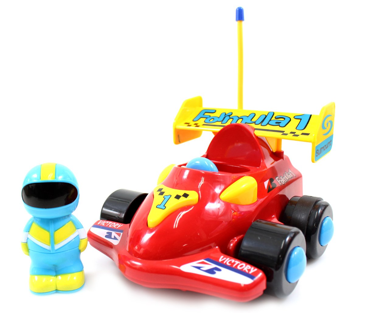 PowerTRC RC Remote Control Formula Racing Car with Racing Driver Action Figure for Boys & Girls (Red)