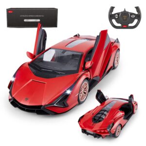 rastar rc car lamborghini sián fkp 37 1/14 remote control car, lamborghini toy rc car for kids boys6-12 - red