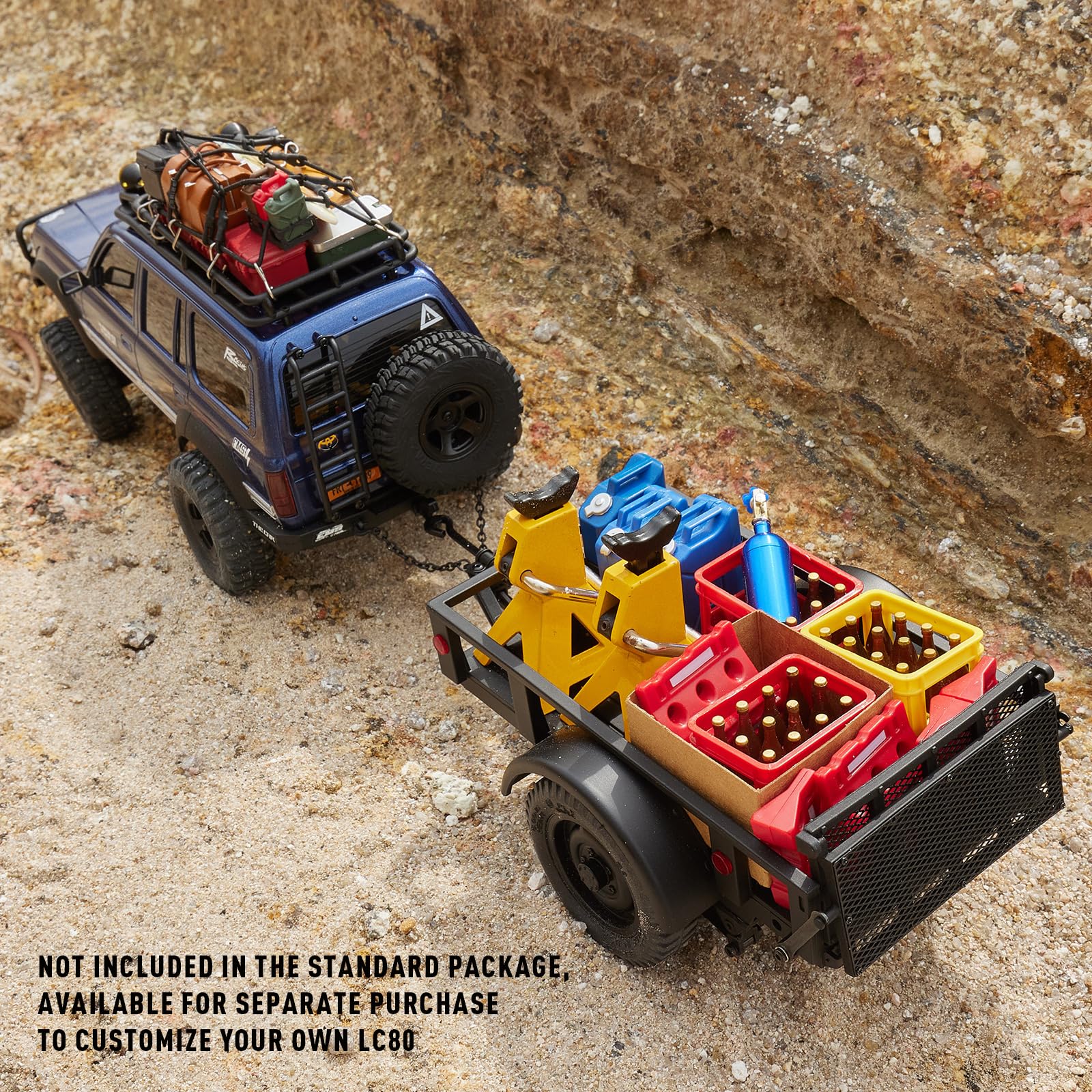 BEEZRC FMS RC Crawler 1/18 FCX18 Land Cruiser LC80 RTR Toyota Licensed 4WD RC Rock Truck 2.4Ghz 900mAh Hobby Grade RC Car Model Mini Remote Control Car Off Road Vehicle FMS11831RTRGY(Gary)