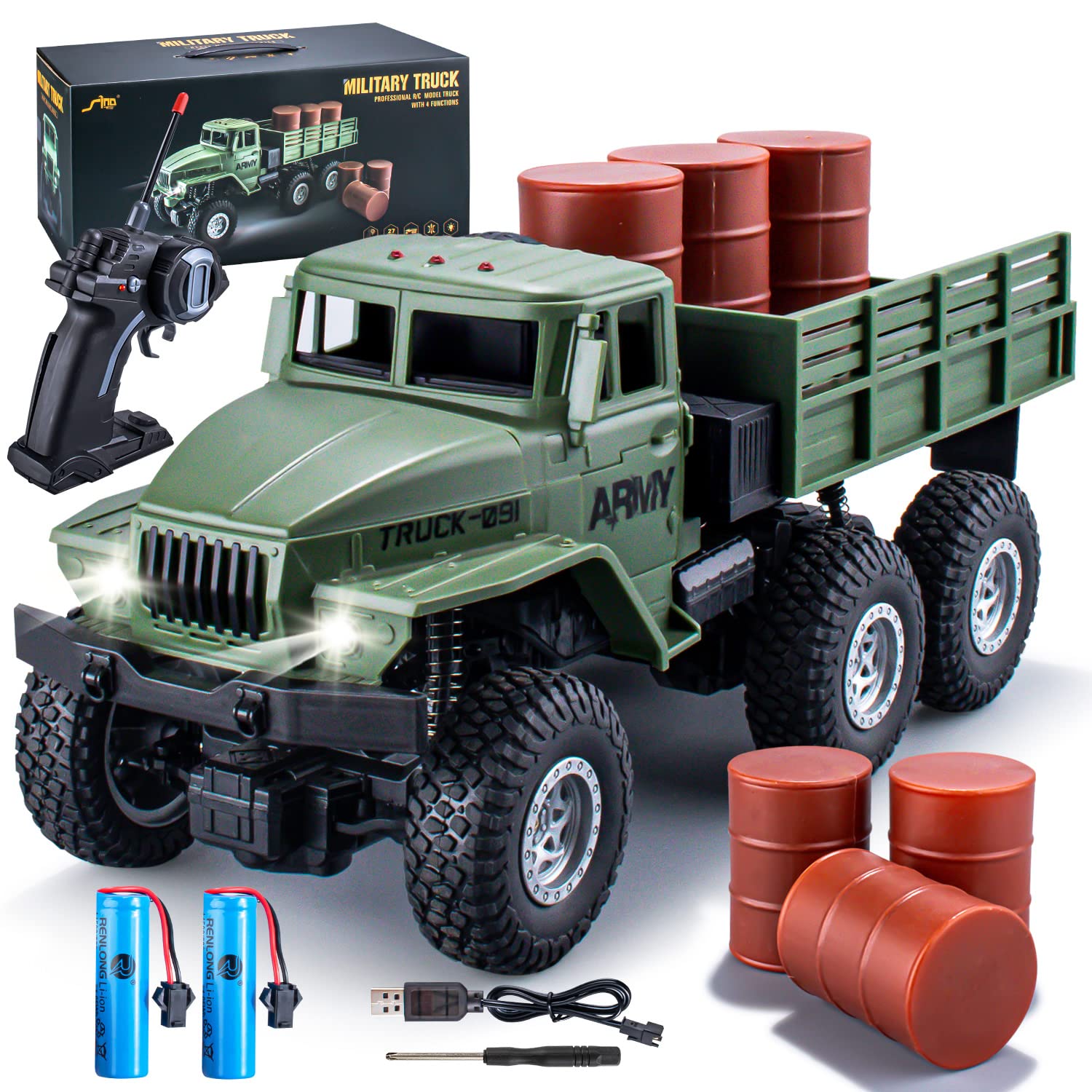 TICTTGA Gifts for 7 Year Old boy Age 6-8 Army Toys for Boys Age 4-7 Kids Remote Control car for Boys 4-7 Remote Control Trucks for Boys 8-12 4WD 1:16 Scale Toy