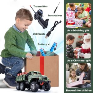 TICTTGA Gifts for 7 Year Old boy Age 6-8 Army Toys for Boys Age 4-7 Kids Remote Control car for Boys 4-7 Remote Control Trucks for Boys 8-12 4WD 1:16 Scale Toy