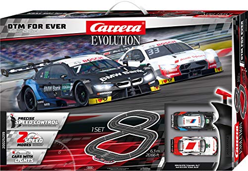 Carrera Evolution 20025239 DTM Forever Analog Electric 1:32 Scale Slot Car Racing Track Set - Includes Two 1:32 Scale Cars & Two Dual-Speed Controllers Ages 8+