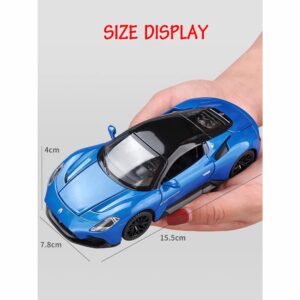 Alloy Collectible Toy Cars Model Blue Maserati MC20 Diecast Pull Back Vehicles with Light&Sound