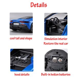 Alloy Collectible Toy Cars Model Blue Maserati MC20 Diecast Pull Back Vehicles with Light&Sound