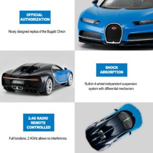 RASTAR RC Bugatti Chiron Remote Control Car, 1/14 Bugatti Chiron RC Car - Blue