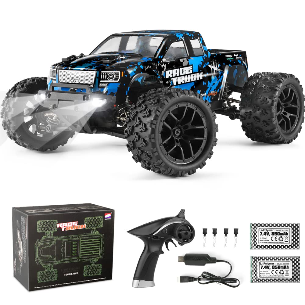 HAIBOXING RC Cars 1/18 Scale 4WD Off-Road Monster Trucks with 36+KM/H High Speed, 2.4 GHz Remote-Controlled Electric All Terrain Waterproof Vehicles with Rechargeable Battery for Kids and Adults RTR