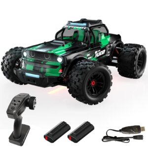 SupKonXi 1:14 RC Trucks, High Speed RC Cars 40KPH, 4WD Off Road Remote Control Monster Truck, 2.4GHz Electric Toy Buggy Vehicles with 2 Batteries, Shining LED Lights, Gift for Adults and Boys