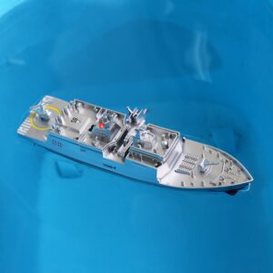 Tipmant Military RC Naval Ship Vessel Model Remote Control Boat Toy Speedboat Electric Water Kids Birthday (Silver)