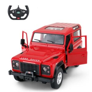 rastar radio remote control 1/14 scale land rover denfender licensed rc model car (red)