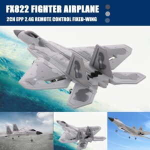 Goolsky FX822 F-22 Raptor Model Fighter, 2CH RC Plane, 2.4GHz Remote Control Airplane, EPP Fixed-Wing Aircraft RTF Toy for Kids and Adults