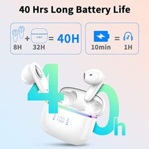 Wireless Earbuds, Bluetooth 5.3 Headphones with 40H Playtime, Bluetoth Earbuds with Premium Sound Deep Bass, In-Ear Wireless Earphones with Mic for Android iOS, Super Light & Portable, IP7 Waterproof