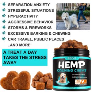 PLSHSBSE Hemp Calming Chews for Dogs, 110PCS Calming Treats for Dogs Anxiety Relief, Advanced Dog Calming Chews, Sleep Aids for Dogs Traval-Thunderstorm-Seperations (Chicken Flavor)