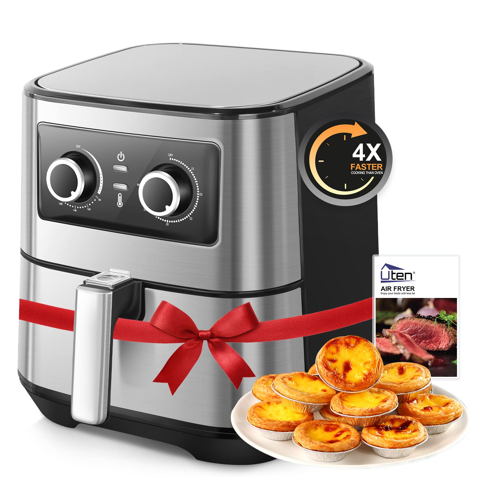 Air Fryer 5.8Qt/5.5L - Uten Electric Airfryer with Temperature Control, Timer, Non-Stick Fry Basket, 1700W High-power, Fast Oven Oilless Cooker, Dishwasher Safe - A Great Kitchen Assistant