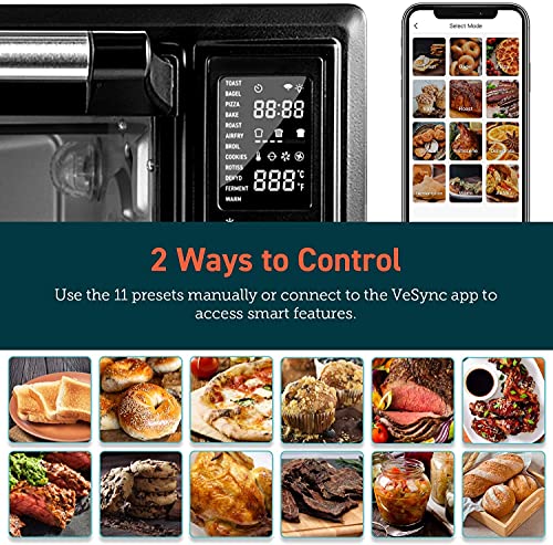 COSORI Smart 13-in-1 Air Fryer Toaster Oven Combo, Airfryer Rotisserie Sous Vide Convection Oven Countertop, Bake, Broil, Roast, Dehydrate, 134 Recipes & 4 Accessories, 32QT, Black, Stainless Steel