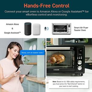 COSORI Smart 13-in-1 Air Fryer Toaster Oven Combo, Airfryer Rotisserie Sous Vide Convection Oven Countertop, Bake, Broil, Roast, Dehydrate, 134 Recipes & 4 Accessories, 32QT, Black, Stainless Steel