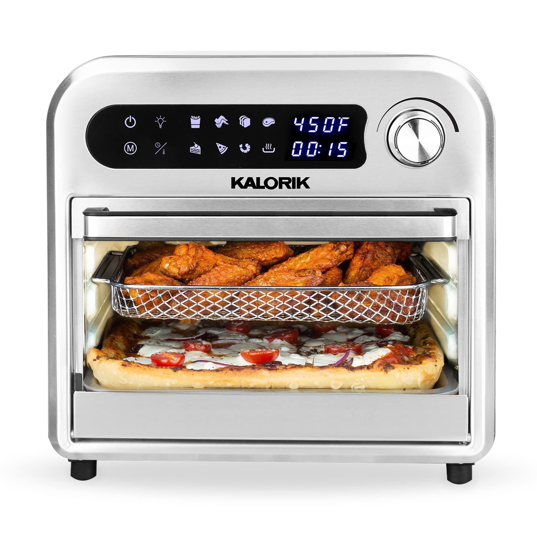 Kalorik Digital Air Fryer Oven 12.6 Quart, Black and Stainless Steel