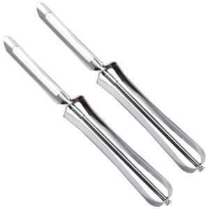 2 Pack Kitchen Vegetable Peeler, Stainless Steel Rotary Peeler for Carrot and Fruit, with Ergonomic and Control Handle-Dishwasher Safety Potato Peelers