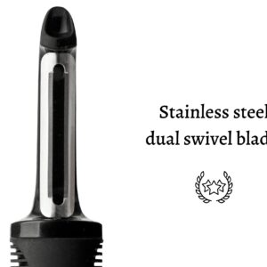 Swift Kitchen Vegetable Peeler with Ultra Sharp Surgical Grade Stainless Steel - Multipurpose, Rustproof, Dishwasher Safe - Peelers for Kitchen, Potato, Apple, Veggie, Fruit