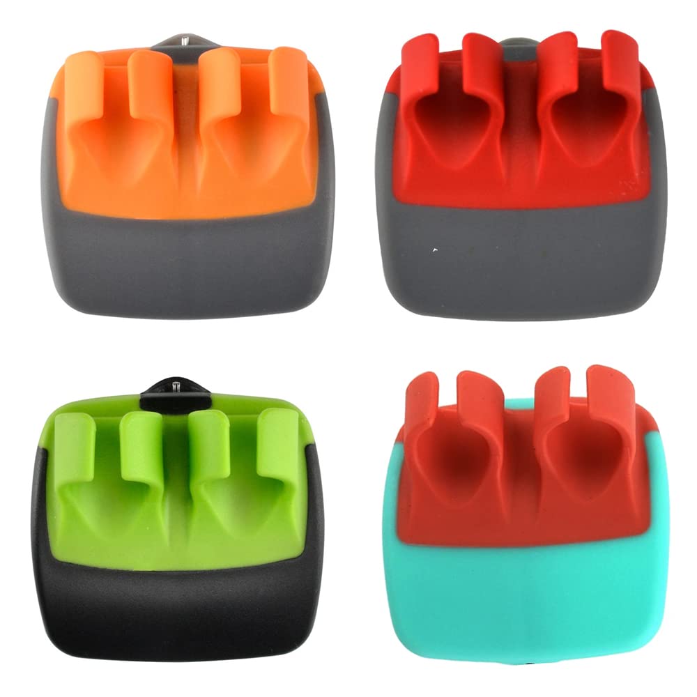 4Pcs Palm Fruit Peeler - Silicone Finger Grips Peeler for Vegetables Finger Potato Peeler Hand Rubber Finger Grips Peeling Tools for Carrot Cucumber Pumpkin 2.5 * 2.5Inch (Assorted Colors)