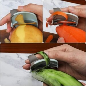 4Pcs Palm Fruit Peeler - Silicone Finger Grips Peeler for Vegetables Finger Potato Peeler Hand Rubber Finger Grips Peeling Tools for Carrot Cucumber Pumpkin 2.5 * 2.5Inch (Assorted Colors)