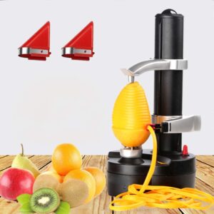 supow electric potato peeler automatic rotating fruits peeler apple paring machine with 2 extra blades