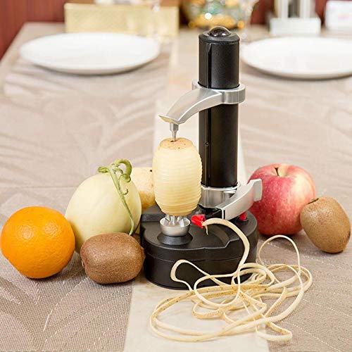 SUPOW Electric Potato Peeler Automatic Rotating Fruits Peeler Apple Paring Machine with 2 Extra Blades