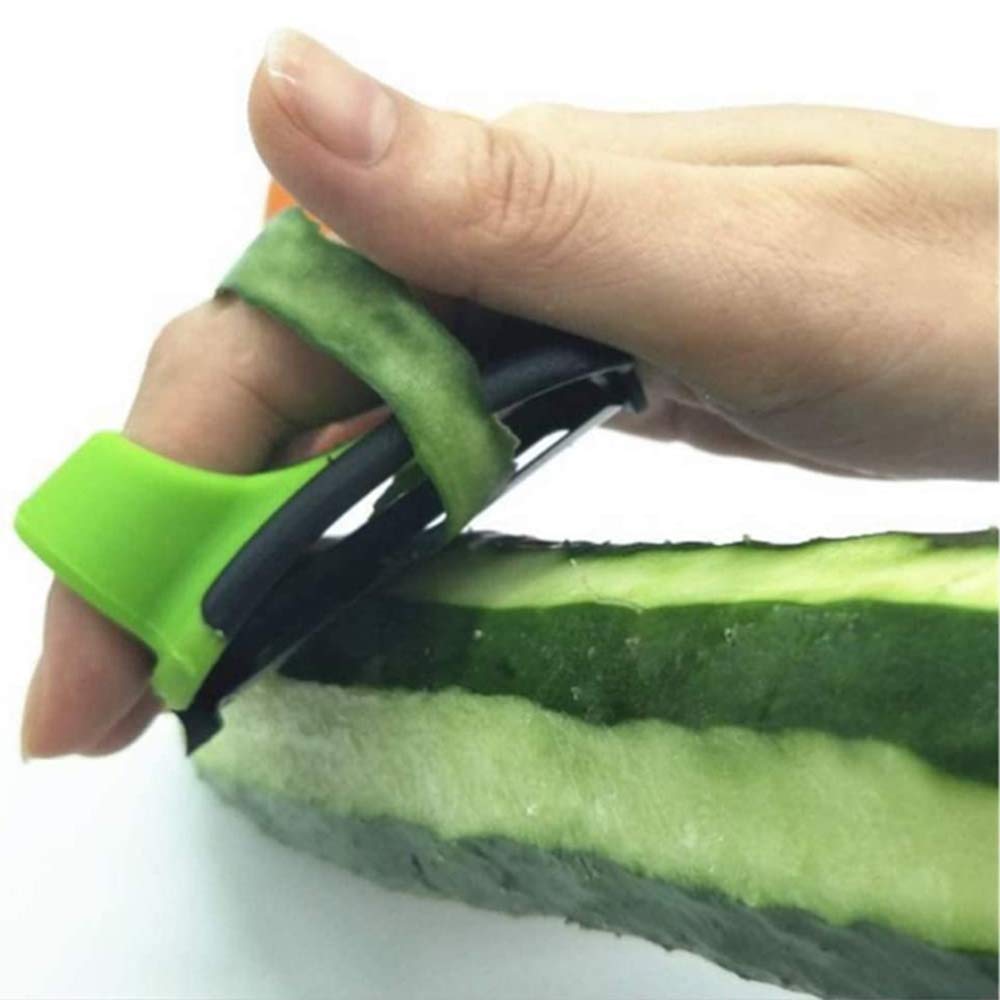 4 Pack Hand Vegetable Peeler Palm Peeler Finger Potato Peeler Rubber Finger Grips Comfortable to Peel Potato, Carrot and Cucumber (Two Colors)