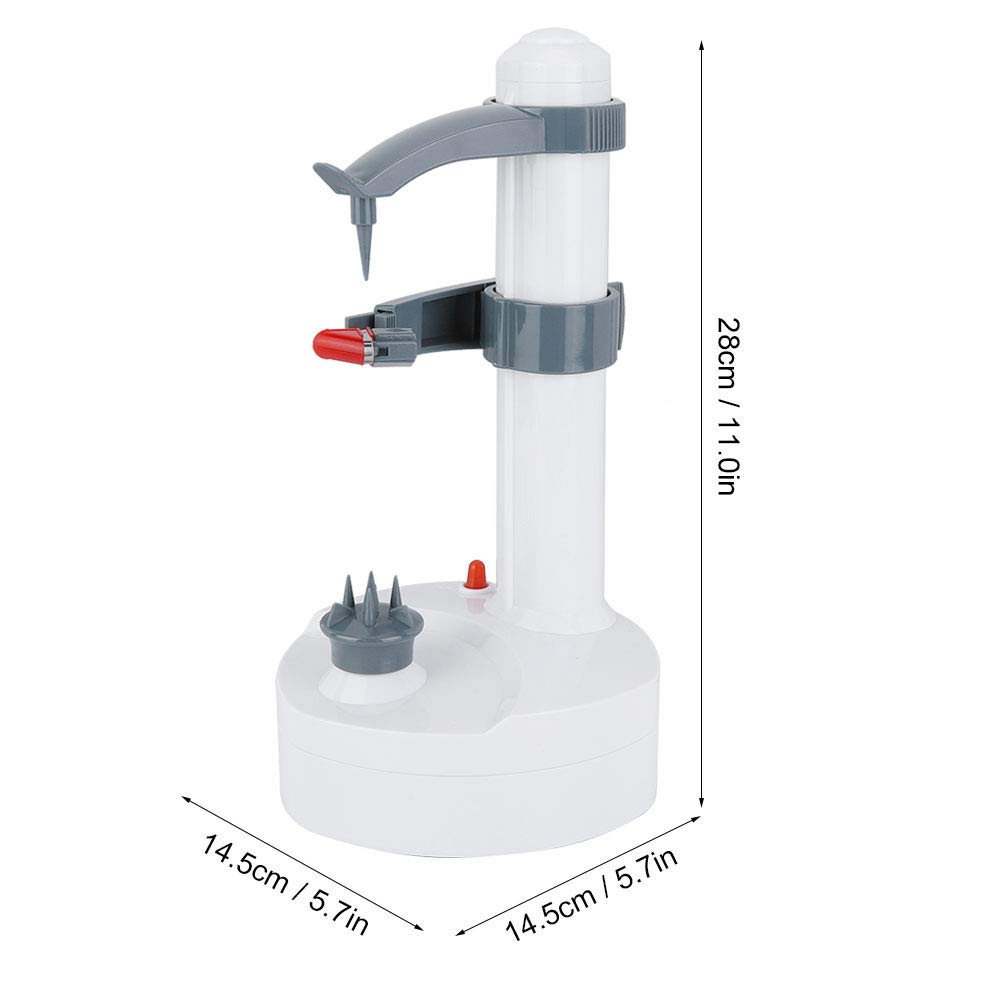 Electric Potato Peelers Automatic Rotating Peeler Potato Peeling Machine Automatic Fruits Vegetables Cutter Kitchen Peeling Tool, 11x 5.7x5.7in(white)