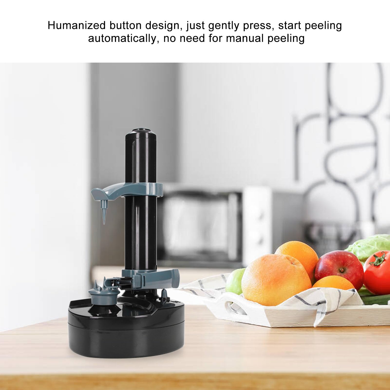 Fruit Peeling Machine Cutter, Humanized Multifunction Potato Vegetable Spiralizer Flexible for Fruit for Kitchen(Black)