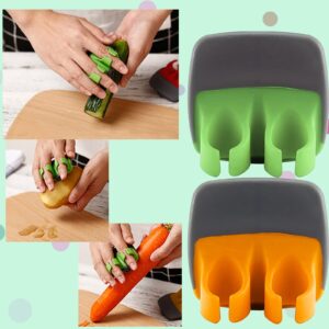 2 Pcs Hand Vegetable Peeler Peeler Rubber Finger Grips Comfortable to Peel Pumpkin Carrot Cucumber Potato and More (Green, One Size)